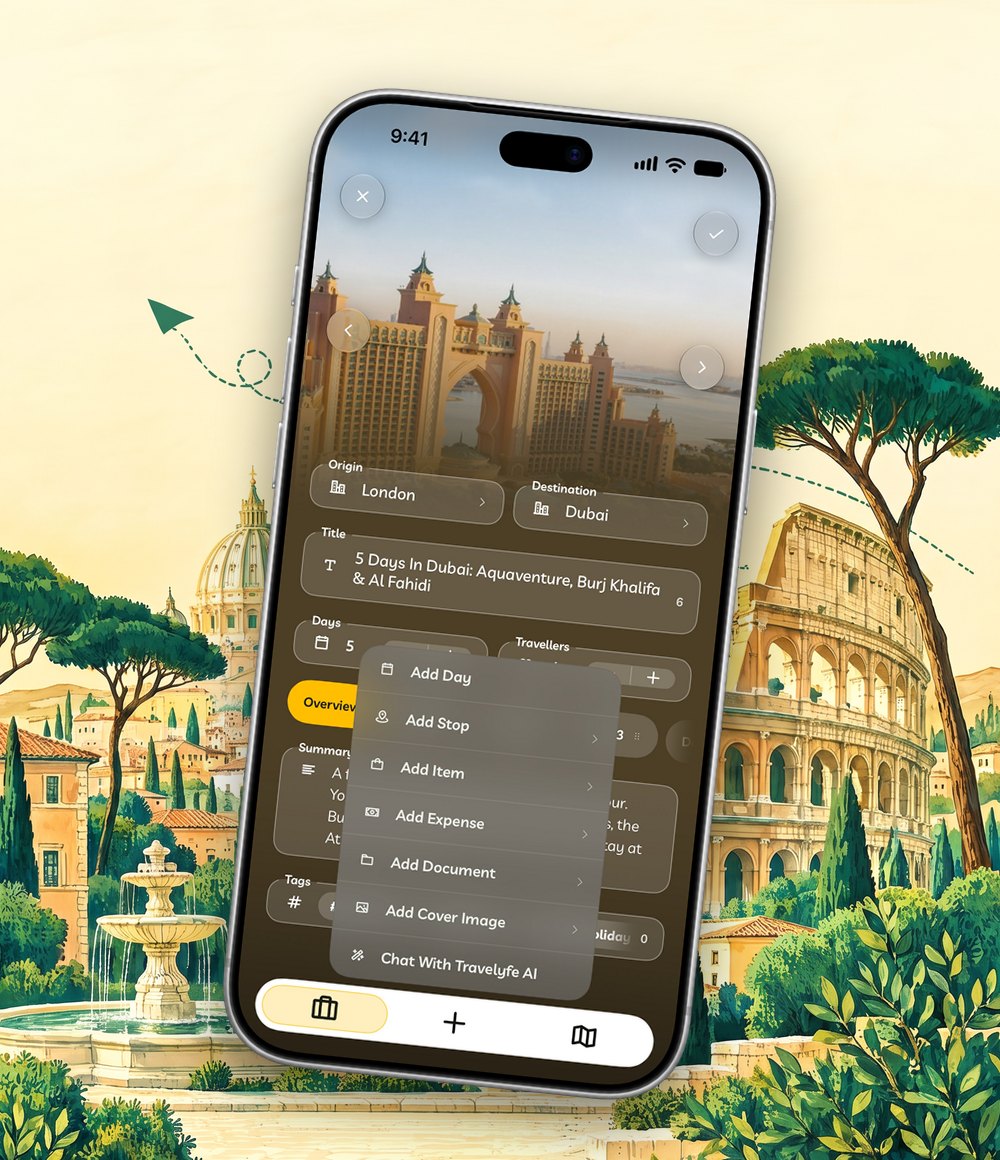 Adding a stop to an itinerary.